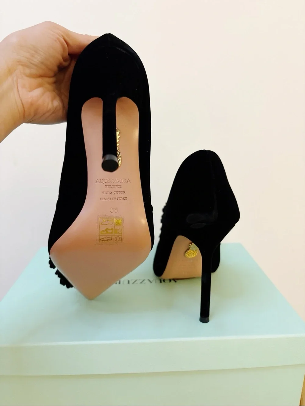 New Aquazzura Velvet Couturier Pump Heels